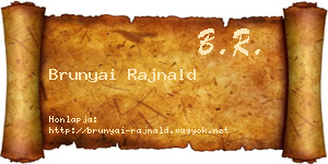 Brunyai Rajnald névjegykártya
